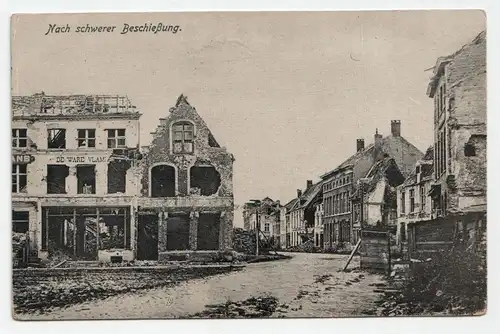 Diksmuide - Nach schwerer Beschießung. jahr 1917 // Feldpost