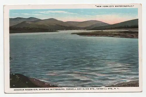 New York City Water Supply. Ashokan Reservoir, showing wittenburg, N.Y.