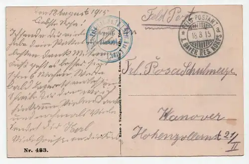 Guignicourt. jahr 1915 // Feldpost