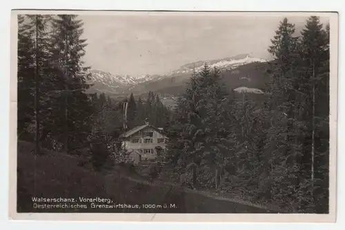 Walserschanz. Vorarlberg, Oesterreichisches Grenzwirtshaus, 1000 m ü. M.