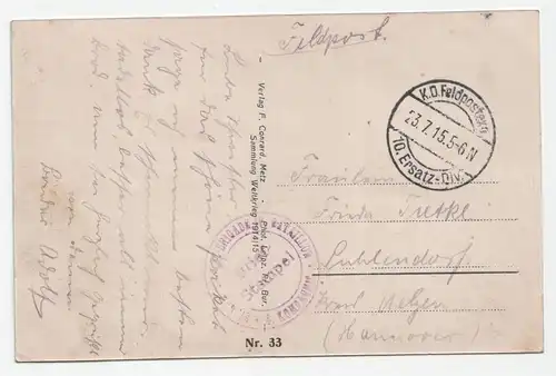 Hattonville. jahr 1915 // Feldpost