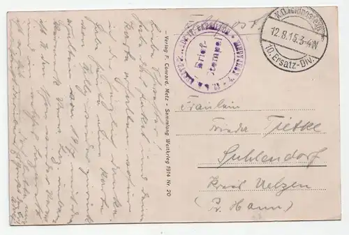 Deutsche Heldengräber auf dem Kirchhofe. jahr 1915 // Feldpost
