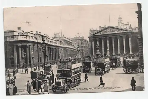 Bank of England and Royal Exchange, London. 