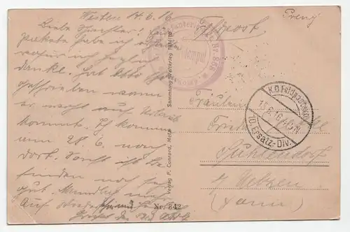 Burgruine. jahr 1916 // Feldpost