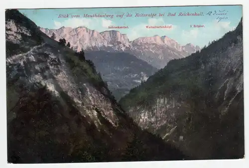 Blick vom Mauthäuslweg auf die Reiteralpe bei Bad Reichenhall. jahr 1910