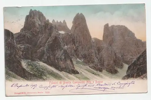 Fulmini di Brenta Campanile Alto e Basso. jahr 1907
