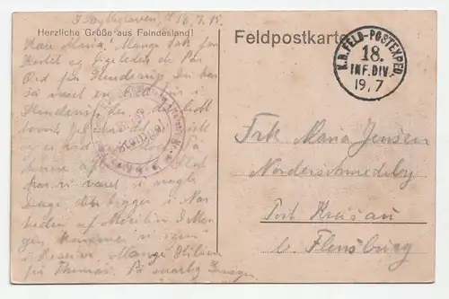 Audignicourt Schloß. Herzliche Grüße aus Feindesland! jahr 1915 // Feldpost