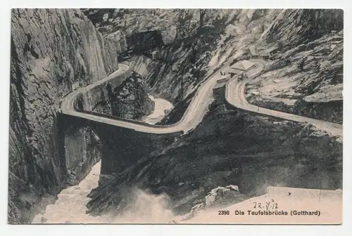 Die Teufelsbrücke (Gotthard). jahr 1912