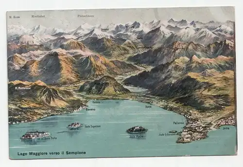Lago Maggiore verso il Sempione. anno 1908