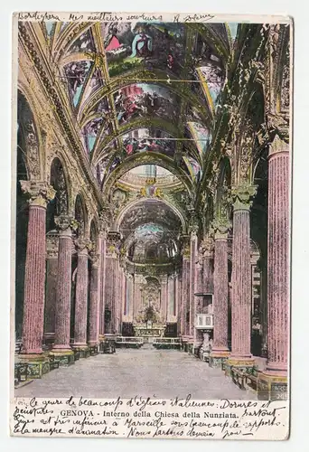 Genova. Interno della Chiesa della Nunziata. anno 1904