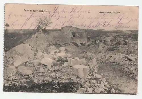 Fort Nogent l Abbesse. Gesprengte Einfahrt. an 1917