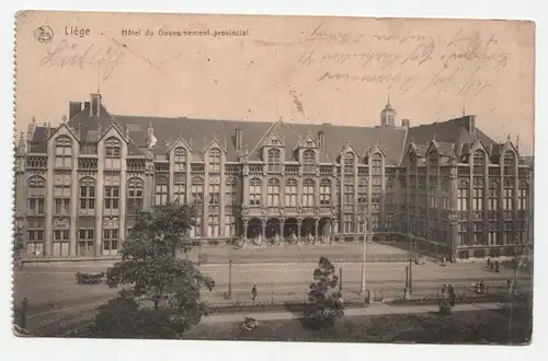 Liege. Hotel du Gouvernement provincial. jahr 1915 // Felpost.