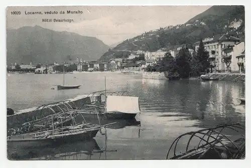 Locarno, veduto da Muralto. Hotel Beaurivage. jahr 1910