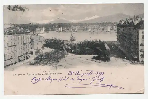 Geneve. La place des Alpes. jahr 1899