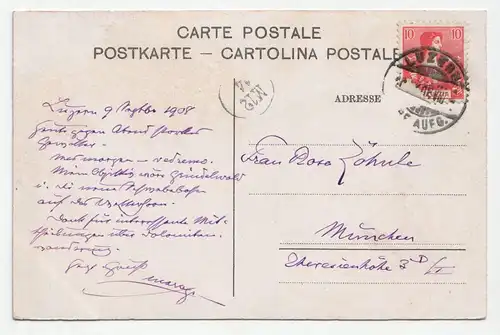 Luzern. Hofkirche und Alpen. jahr 1908