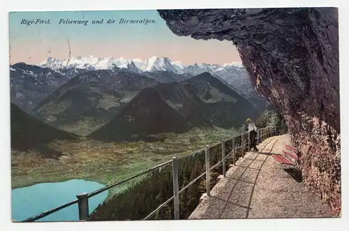 Rigi First. Felsenweg und die Berneralpen. jahr 1912