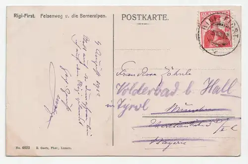 Rigi First. Felsenweg und die Berneralpen. jahr 1912