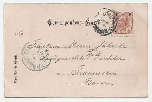 Gruss aus Salzburg. Blick vom Kapuzinerberg. jahr 1899