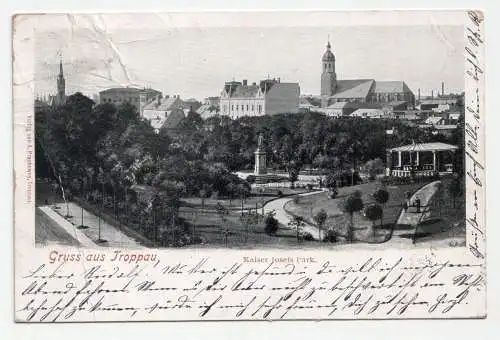 Gruss aus Troppau. Kaiser Josefs Park. jahr 1903.