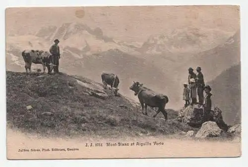 Mont-Blanc et Aiguille Verte. an 1906.