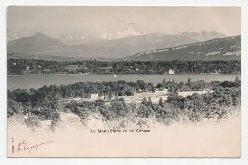 Le Mont-Blanc vu de Geneve. jahr 1901.