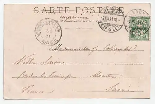 Le Mont-Blanc vu de Geneve. jahr 1901.