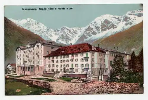 Macugnaga. Grand Hotel e Monte Moro.