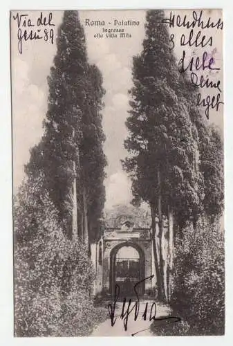 Roma - Palatino. Ingresso alla Villa Mils. // jahr 1913.
