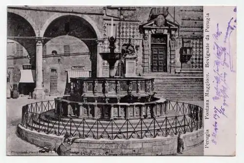 Perugia. Fontana Maggiore. Bevignate da Perugia. jahr 1907.