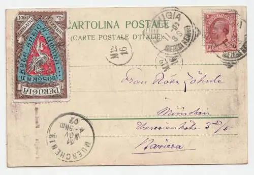 Perugia. Fontana Maggiore. Bevignate da Perugia. jahr 1907.