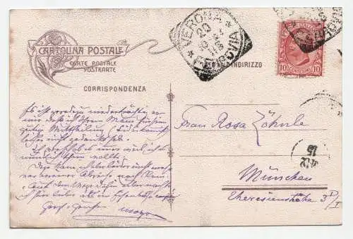 Un saluto da Verona. Scaligeri. anno 1907.