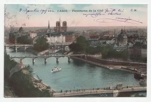 Paris - Panorama de la Cite. jahr 1907