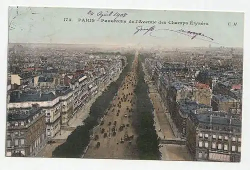 Paris - Panorama de l Avenue des Champs Elysees. // jahr 1908.