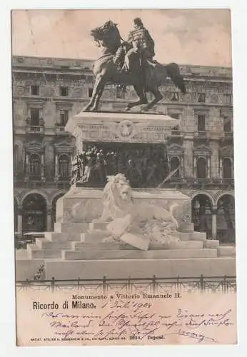 Ricordo di Milano. Monumento a Vittorio Emanuele II. // jahr 1908.
