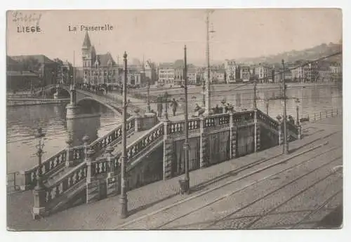 Liege. La Passerelle. jahr 1914.
