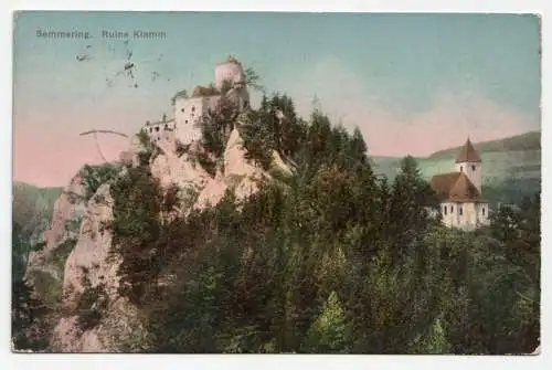 Semmering. Ruine Klamm. jahr 1912