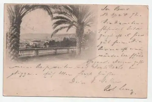 San Remo, Blick auf die Stadt, alte Ansichtskarte. jahr 1897