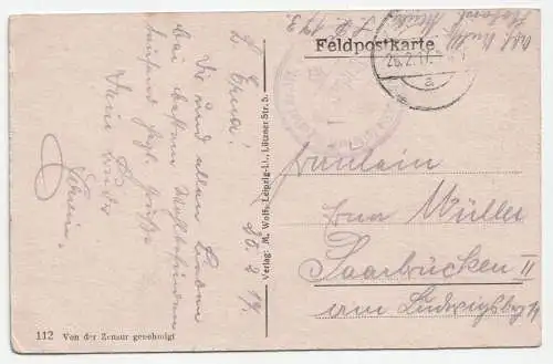 Pontfaverger, Leipzig, Feldpostkarte, jahr 1917