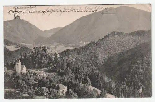 Klamm am Semmering, mit Maria Schulz u. Sonnwendstein. jahr 1913