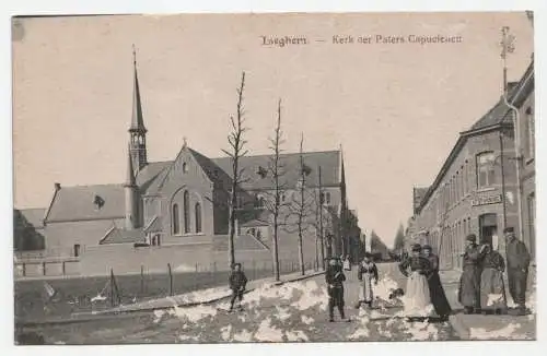 Iseghem. - Kerk der Paters Capucienen, Alte Ansichtskarte. jahr 1917