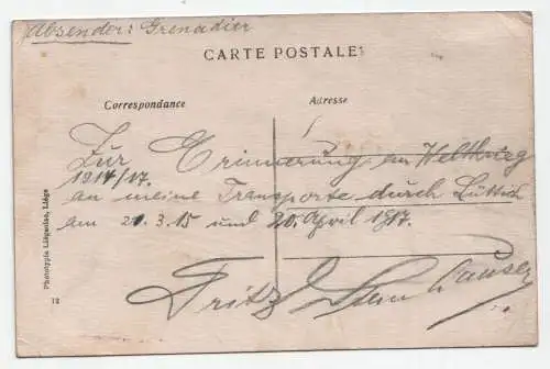 Liege. Monument Rogier. jahr 1917