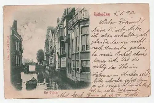 Rotterdam. Het Steiger. Alte Ansichtskarte. jahr 1900