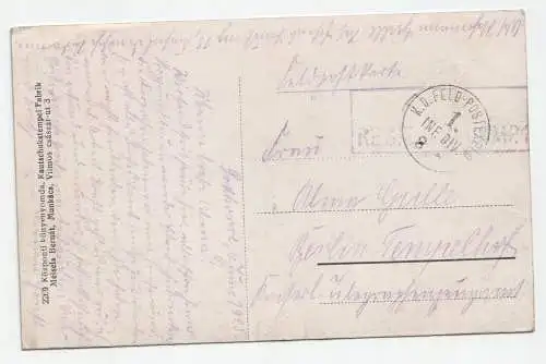 Gruss von den Karpaten. jahr 1915. Feldpost