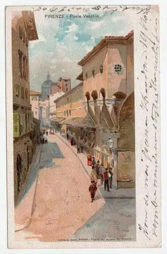 Firenze - Ponte Vecohio. Alte Ansichtskarte. jahr 1907