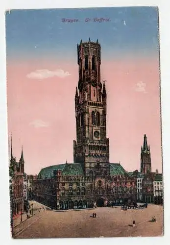 Bruges. Le Beffroi. Feldpost. jahr 1917