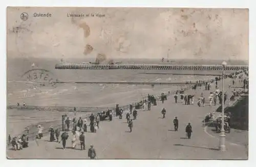 Ostende. L estacade et la digue. jahr 1913