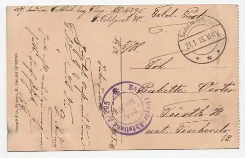 Strassenidyll. Feldpost. 1918