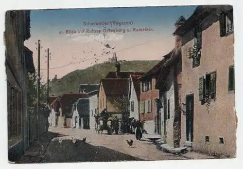 Scherweiler (Vogesen) m. Blick auf Ruinen. Ortenberg. u. Ramstein. 1917