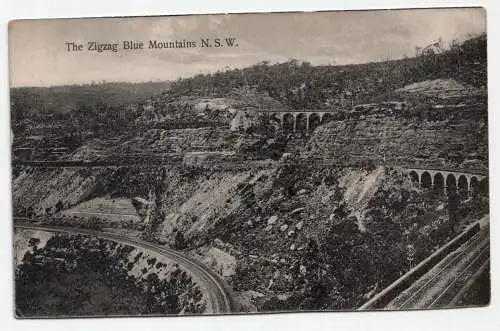 The Zigzag Blue Mountains. Old Postcard
