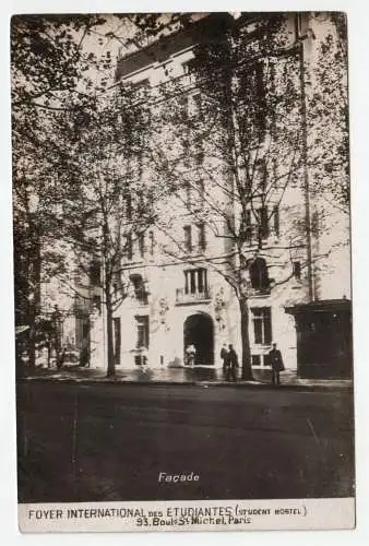 Facade. Foyer International des etudiantes (student hostel). Paris